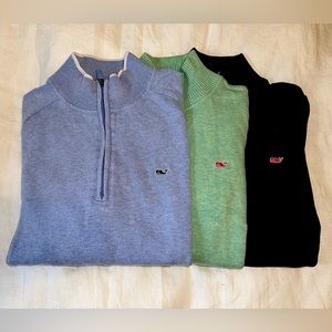 BUNDLE Vineyard Vines Women’s Quarter Zip. Light Blue, Green, and Navy. Size M.